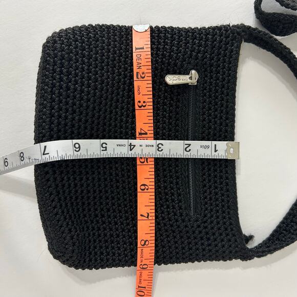 The Sak Purse Black Knit Crochet Shoulder Bag Knitted Shoulder Bag Boho Woven - Picture 11 of 11